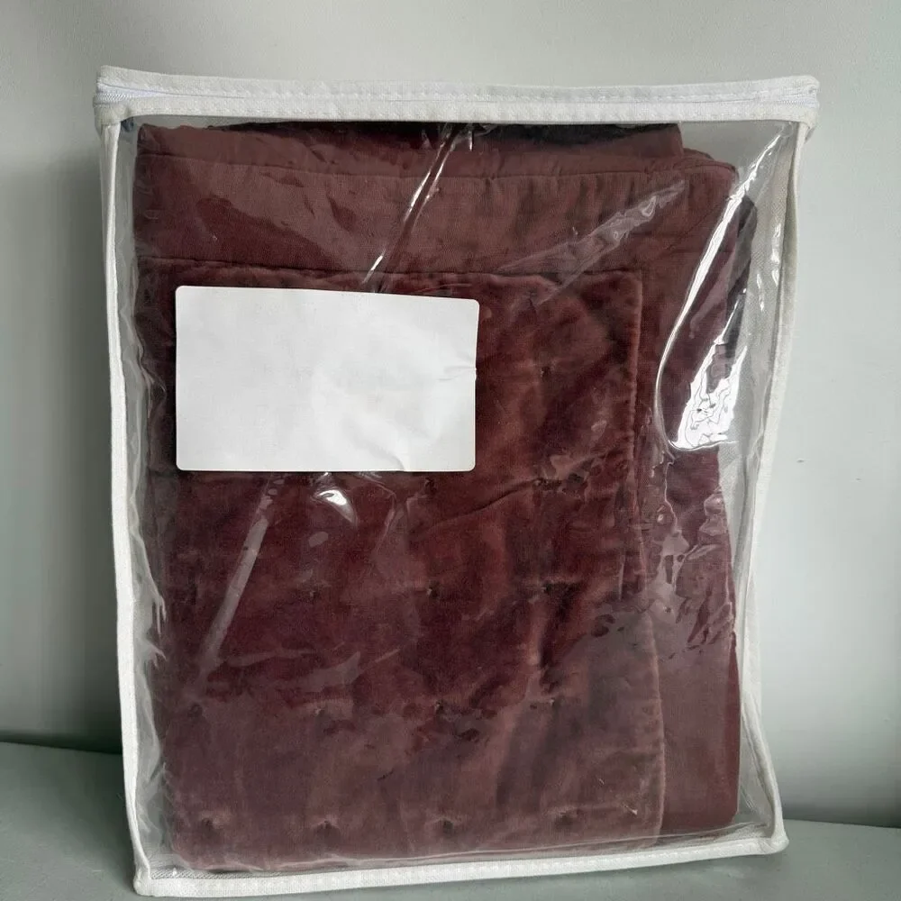 The Company Store Luxury Tufted Stitch Velvet Quilted Bordeaux Sham, Standard